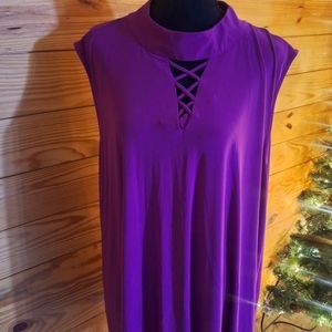 CATO BRAND Tunic purple, sleeveless, size 26/28